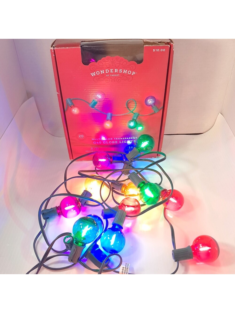 Wondershop Target G40 Globe Lights Multicolor transparent 20 lights Christmas